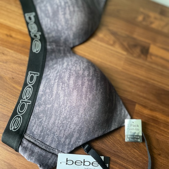 Bebe Blush & Charcoal Wireless Bra Set - Picture 11 of 11